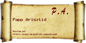 Papp Arisztid névjegykártya